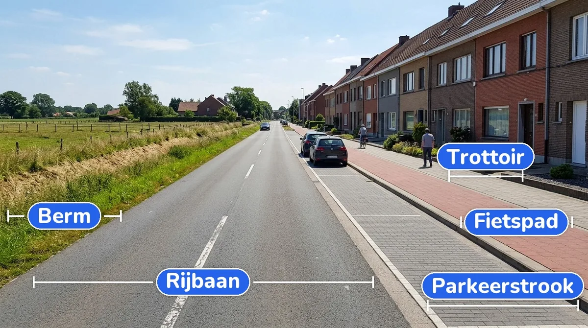 Illustratie bij: De delen van de weg