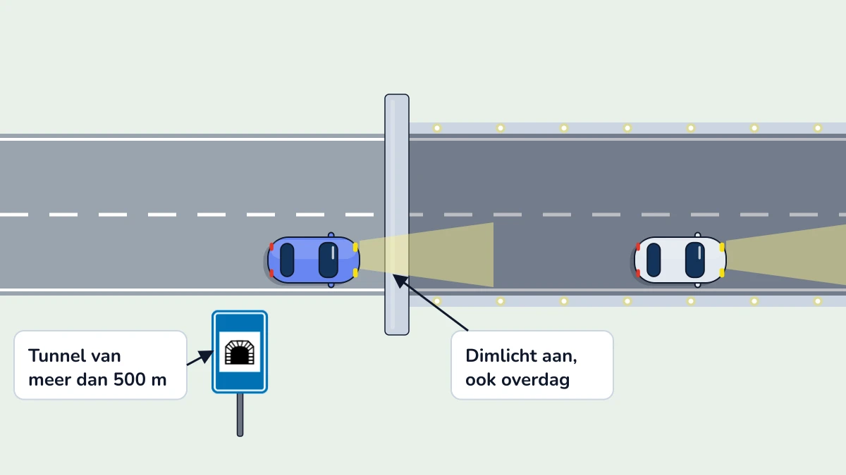Illustratie bij: Rijden in een tunnel